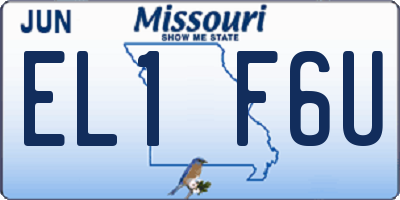 MO license plate EL1F6U