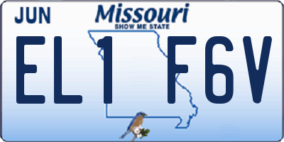 MO license plate EL1F6V