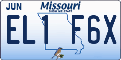 MO license plate EL1F6X