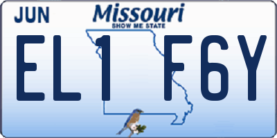MO license plate EL1F6Y