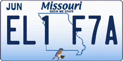 MO license plate EL1F7A
