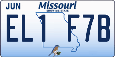 MO license plate EL1F7B