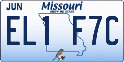 MO license plate EL1F7C