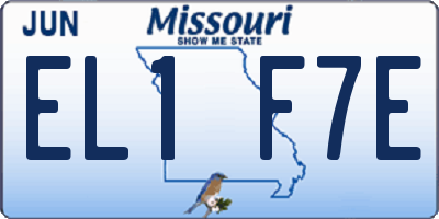 MO license plate EL1F7E
