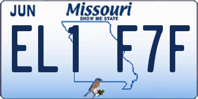 MO license plate EL1F7F