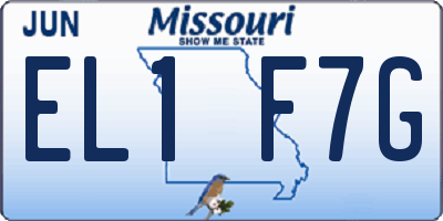 MO license plate EL1F7G