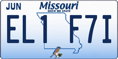 MO license plate EL1F7I