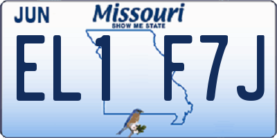 MO license plate EL1F7J