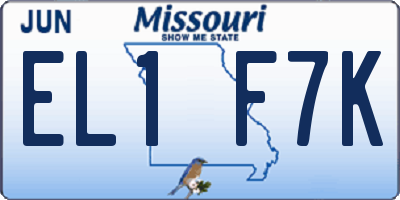 MO license plate EL1F7K
