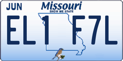 MO license plate EL1F7L