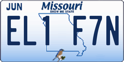 MO license plate EL1F7N
