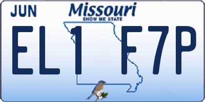 MO license plate EL1F7P