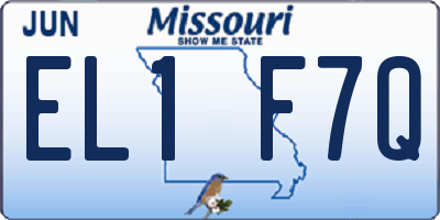 MO license plate EL1F7Q