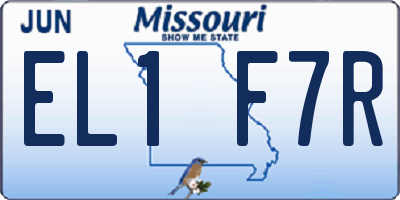 MO license plate EL1F7R