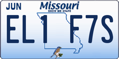 MO license plate EL1F7S