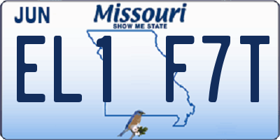 MO license plate EL1F7T