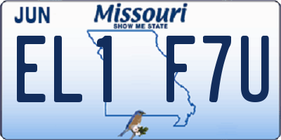 MO license plate EL1F7U