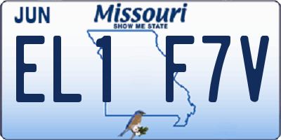 MO license plate EL1F7V