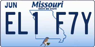 MO license plate EL1F7Y