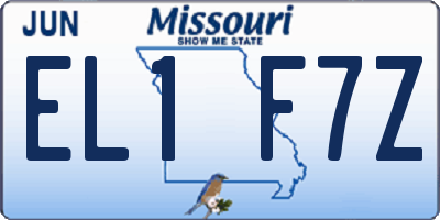 MO license plate EL1F7Z