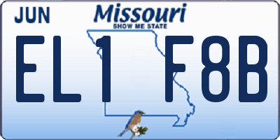 MO license plate EL1F8B