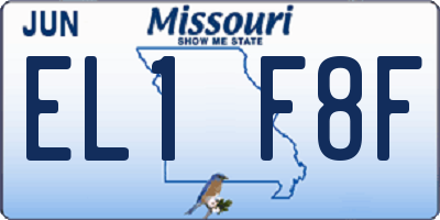 MO license plate EL1F8F