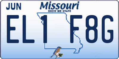 MO license plate EL1F8G