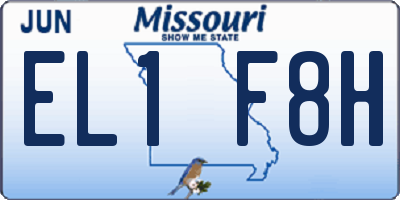 MO license plate EL1F8H