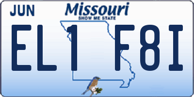 MO license plate EL1F8I