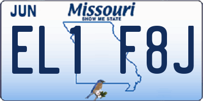 MO license plate EL1F8J
