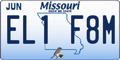 MO license plate EL1F8M