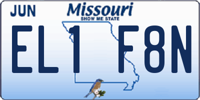MO license plate EL1F8N