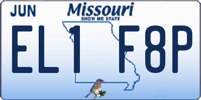 MO license plate EL1F8P