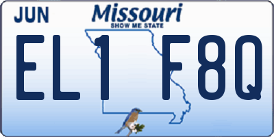 MO license plate EL1F8Q