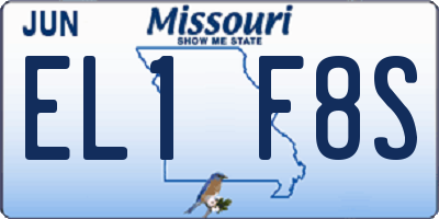 MO license plate EL1F8S