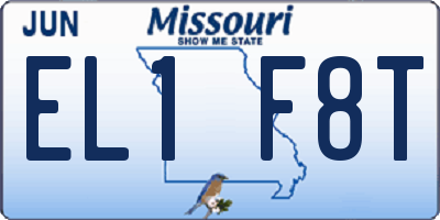 MO license plate EL1F8T