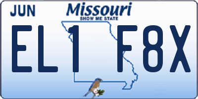 MO license plate EL1F8X