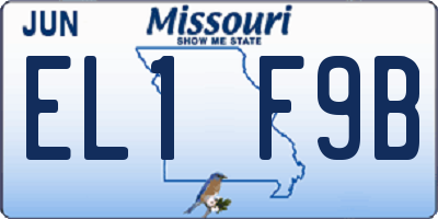 MO license plate EL1F9B