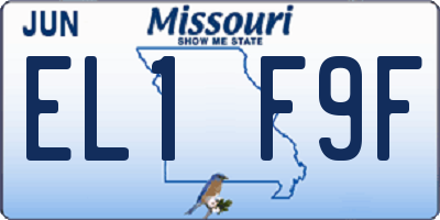 MO license plate EL1F9F