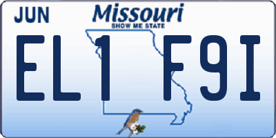 MO license plate EL1F9I