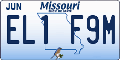 MO license plate EL1F9M