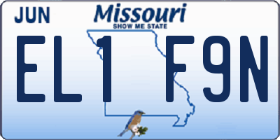 MO license plate EL1F9N