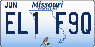 MO license plate EL1F9Q