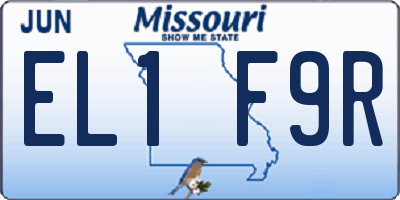 MO license plate EL1F9R