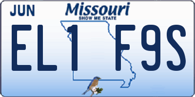 MO license plate EL1F9S