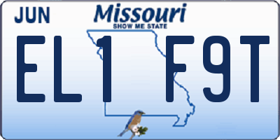 MO license plate EL1F9T