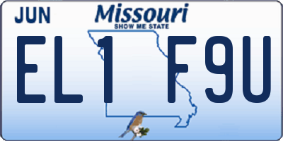 MO license plate EL1F9U