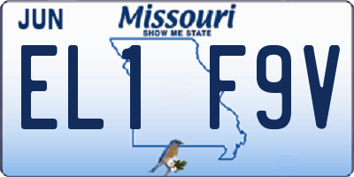 MO license plate EL1F9V