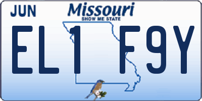 MO license plate EL1F9Y