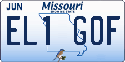 MO license plate EL1G0F